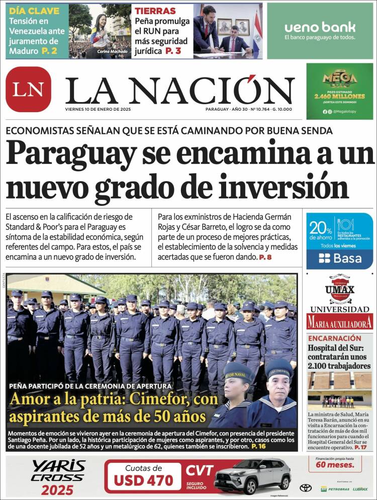 Portada de La Nación (Paraguay)
