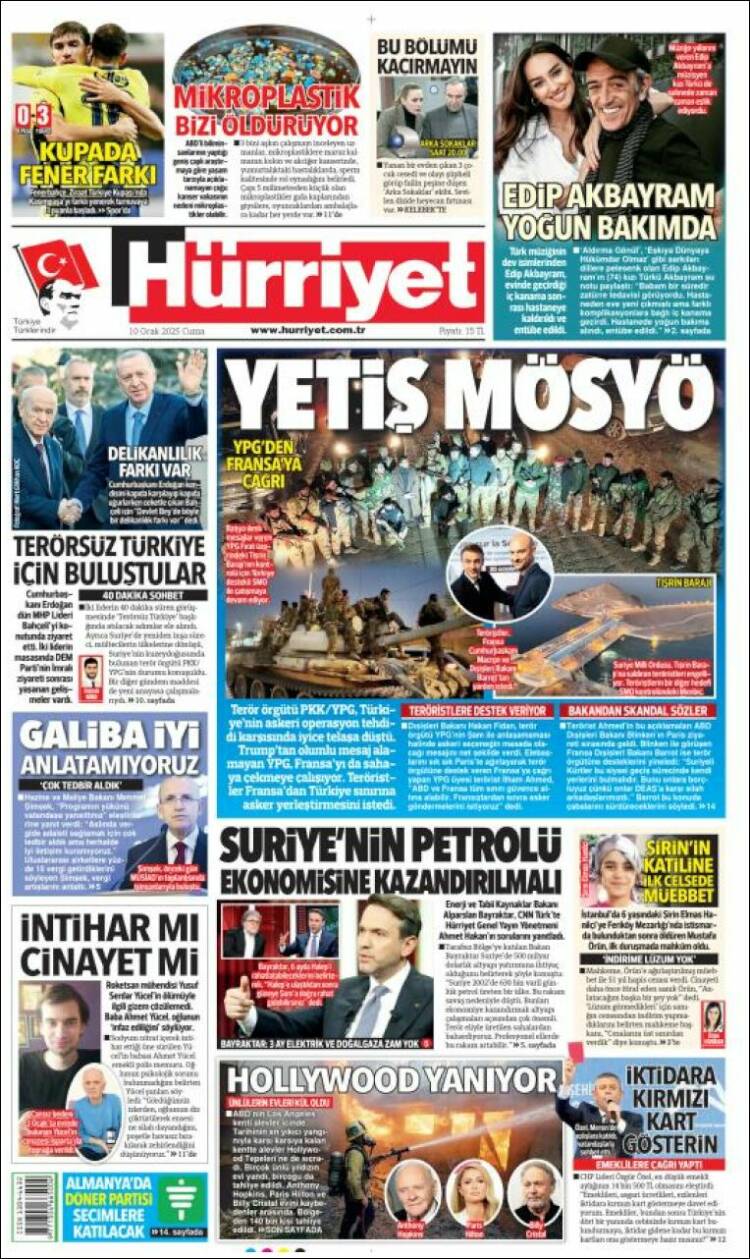 Portada de Hürriyet (Turqu&iacute;a)