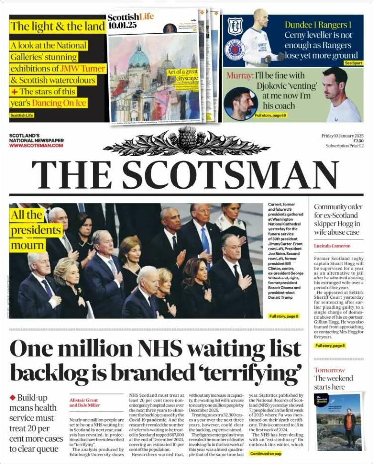 Portada de The Scotsman (Reino Unido)