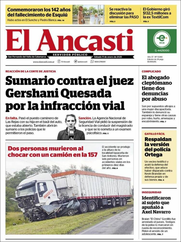 Portada de El Ancasti (Argentina)