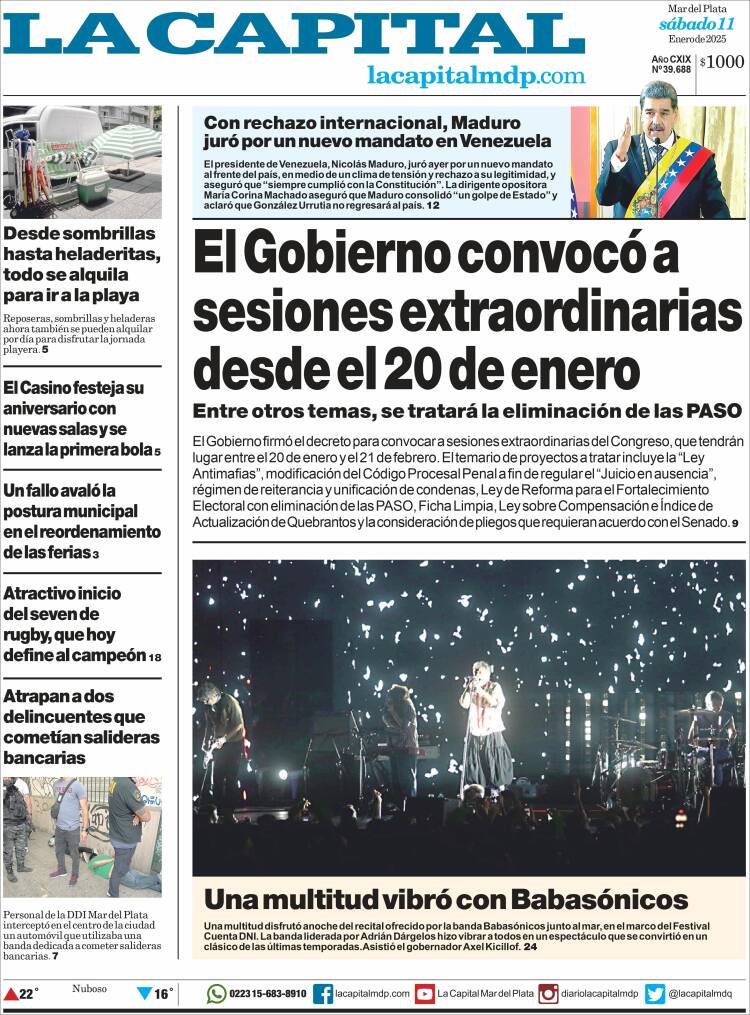 Portada de Diario La Capital - Mar del Plata (Argentina)