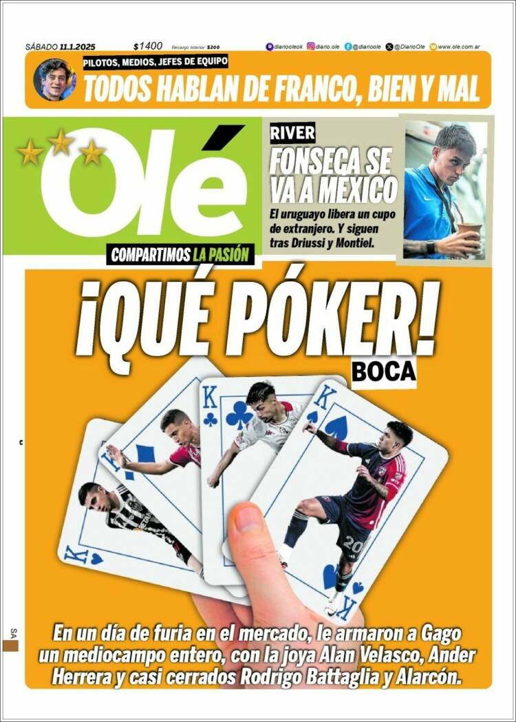 Portada de Olé (Argentina)
