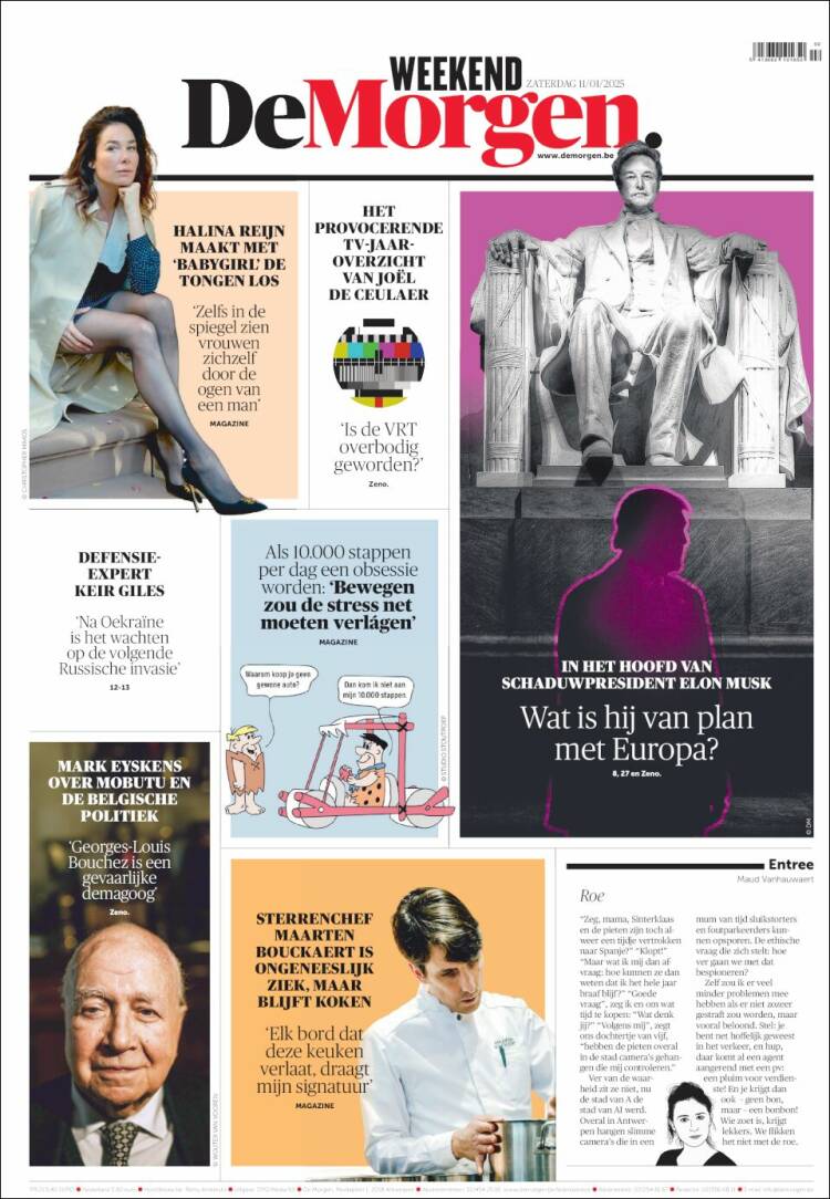 Portada de De Morgen (B&eacute;lgica)