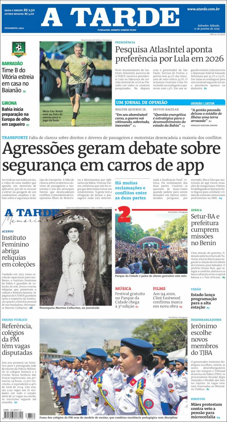 Portada de Diário A Tarde (Brasil)