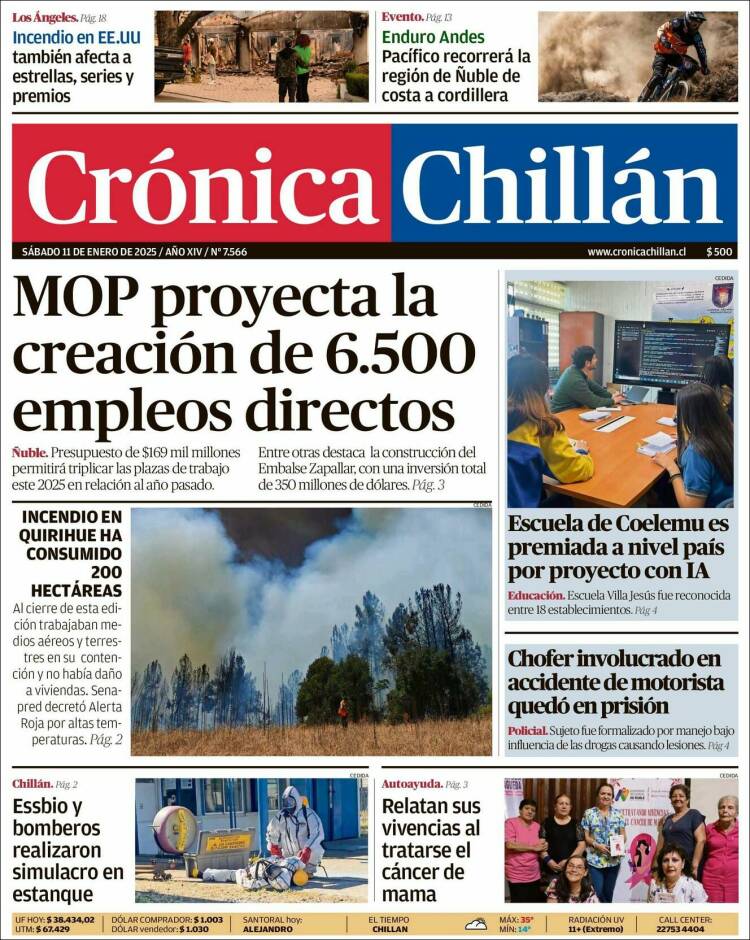 Portada de Crónica Chillán (Chile)