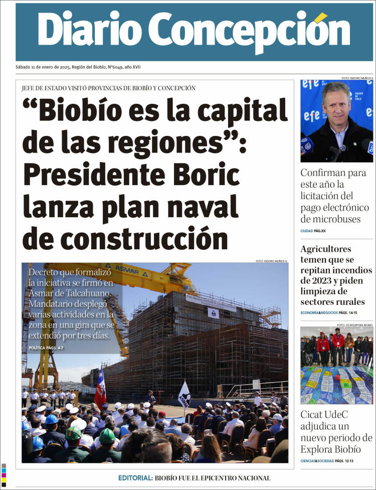 Portada de Diario de Concepción (Chile)