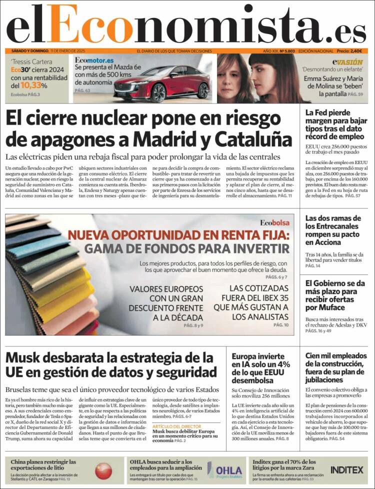 Portada de El Economista (Espa&ntilde;a)