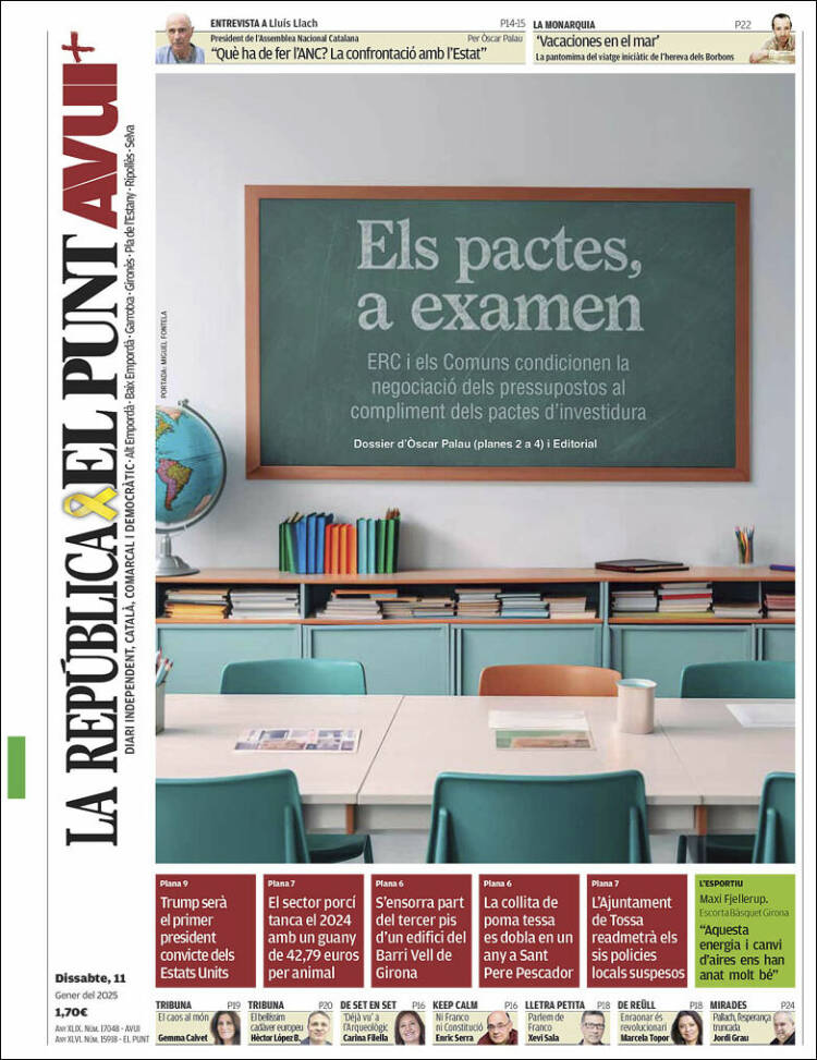 Portada de El Punt Avui - Girona (España)