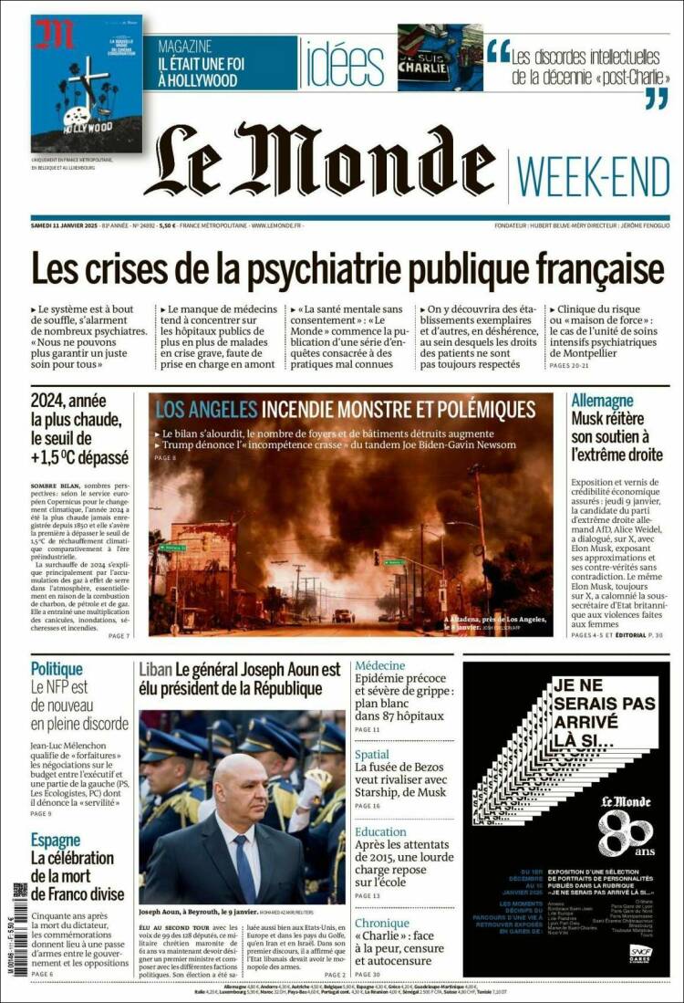 Portada de Le Monde (Francia)