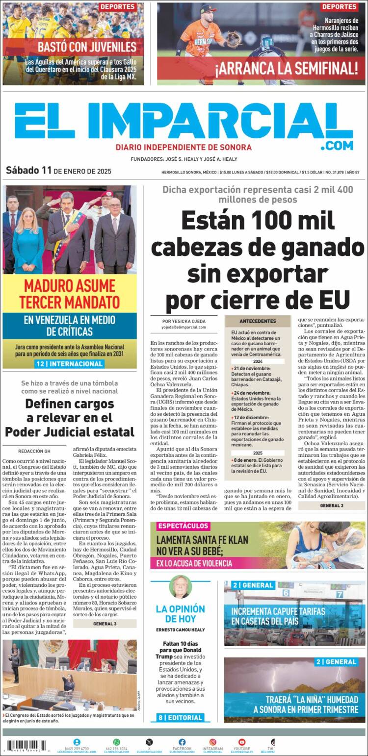 Portada de El Imparcial (México)