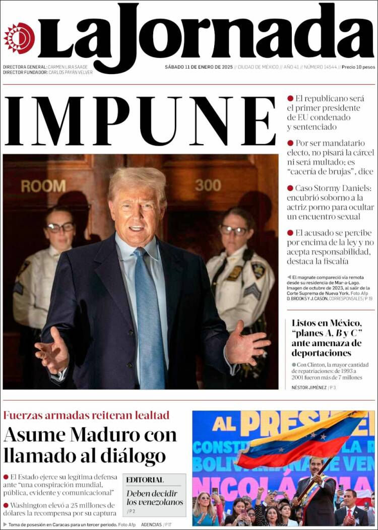Portada de La Jornada (México)