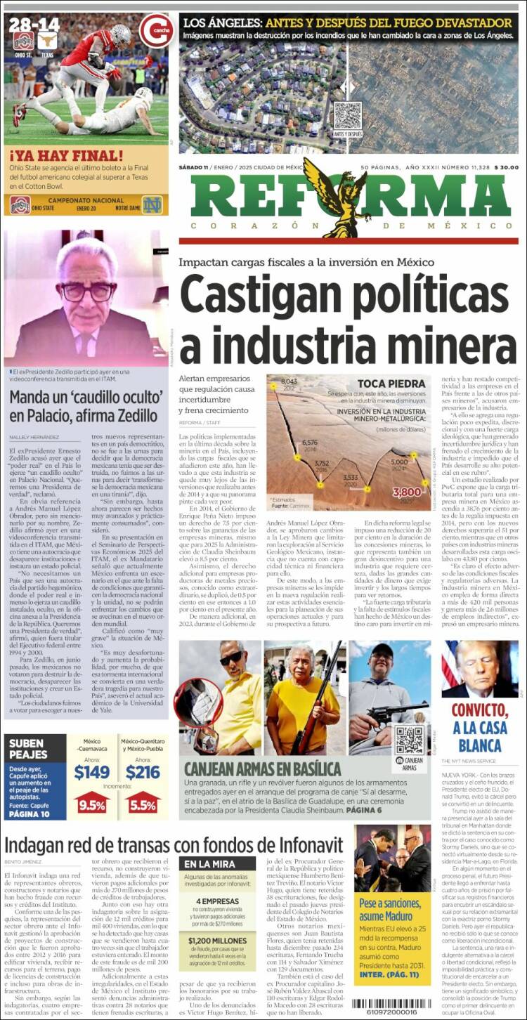 Portada de Reforma (México)