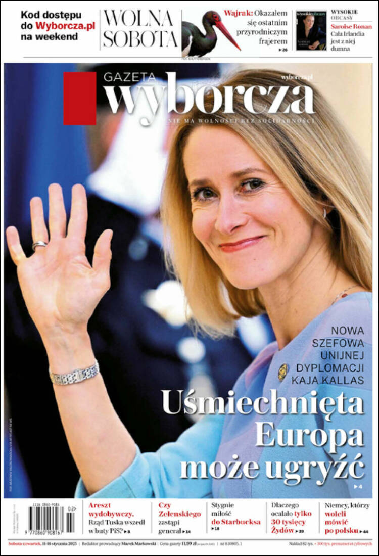 Portada de Gazeta Wyborcza (Polonia)