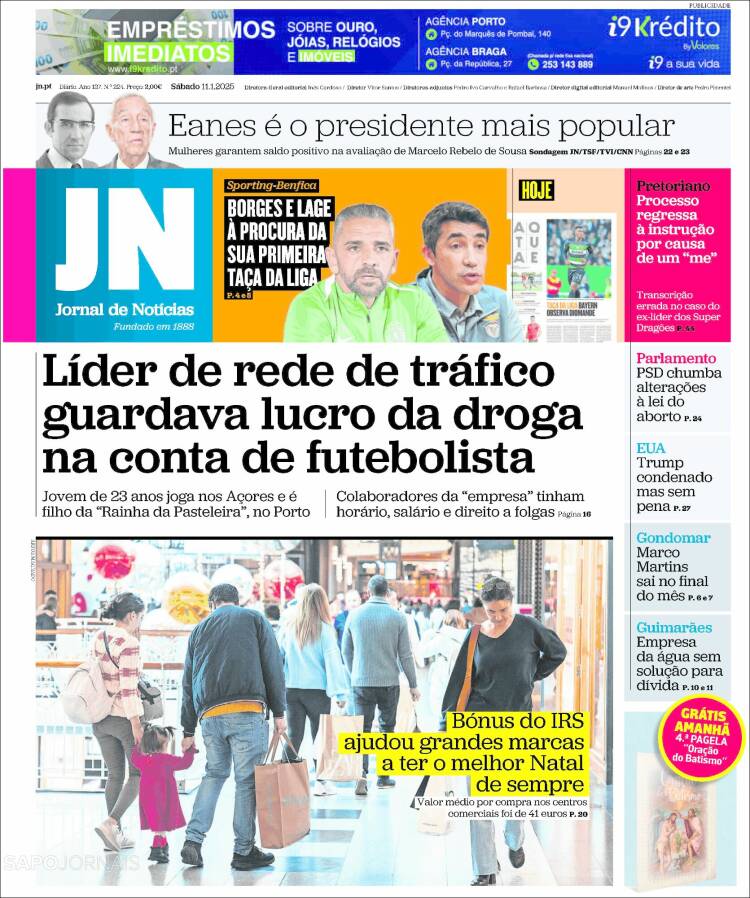 Portada de Diário de Noticias (Portugal)