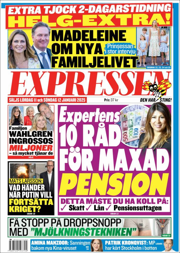 Portada de Expressen (Suecia)