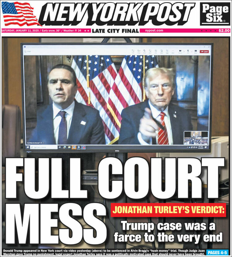 Portada de New York Post (USA)