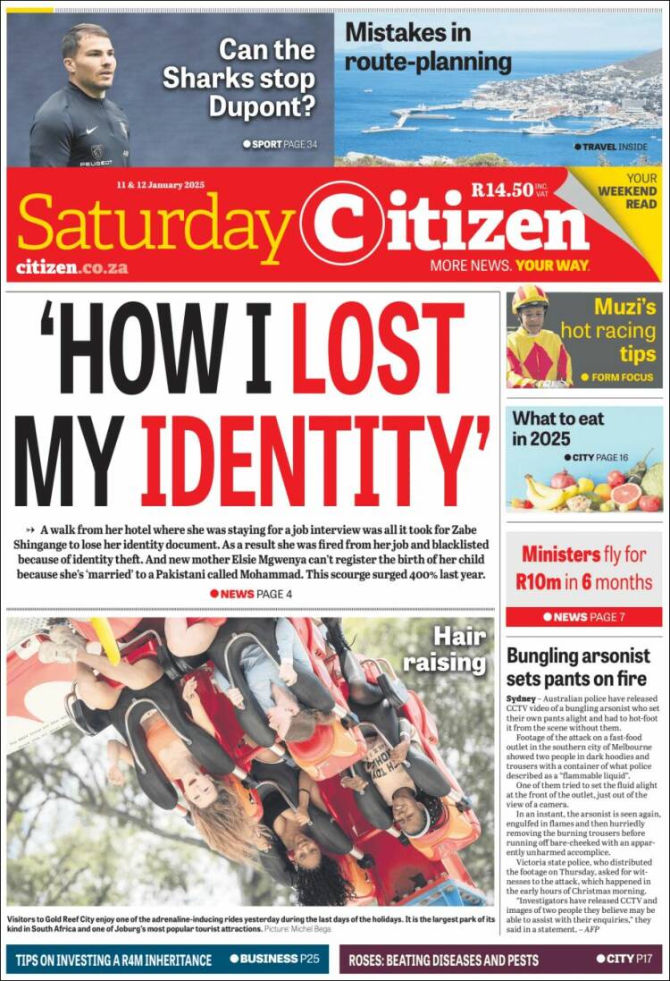 Portada de The Citizen (Sud&aacute;frica)