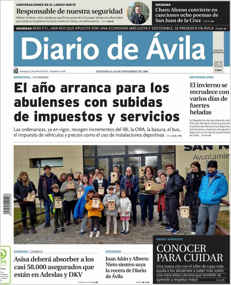 Portada de Diario de Ávila (España)