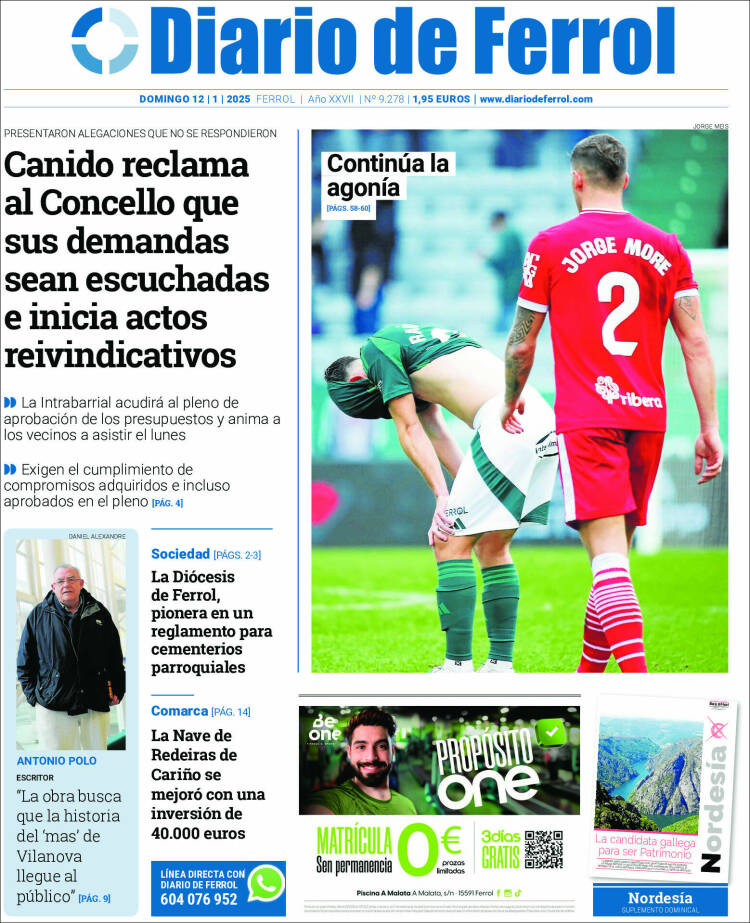 Portada de Diario de Ferrol (España)