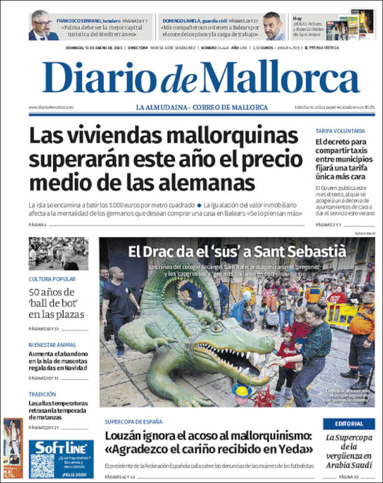 Portada de Diario de Mallorca (España)