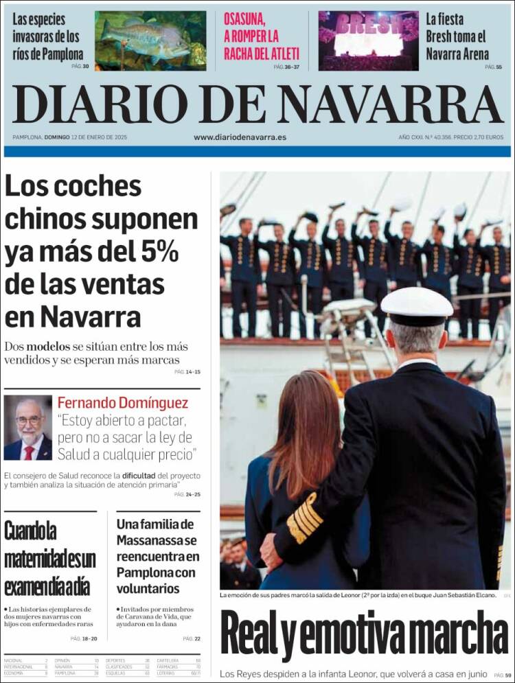 Portada de Diario de Navarra (España)