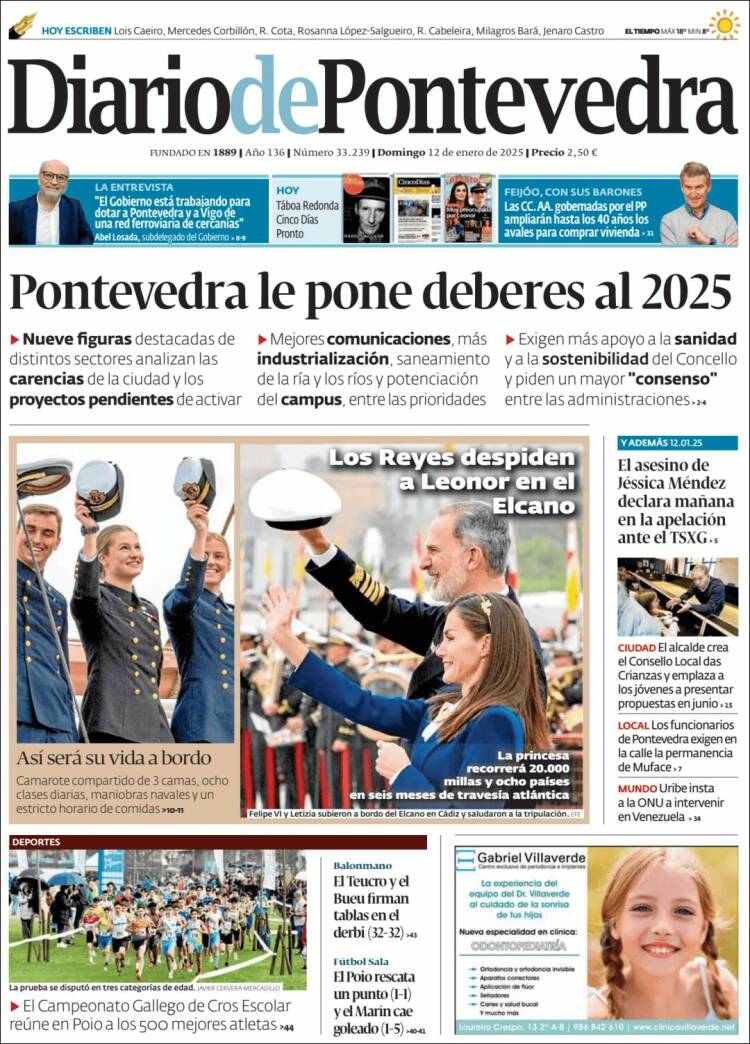 Portada de Diario de Pontevedra (España)