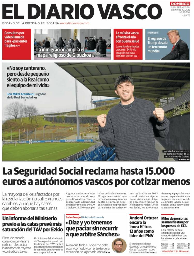 Portada de Diario Vasco (España)