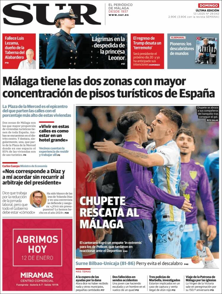Portada de Diario el Sur (España)