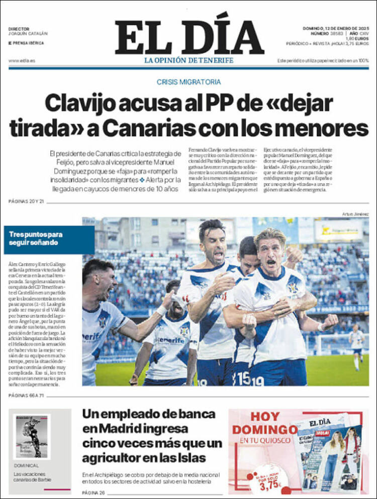 Portada de El Día (España)