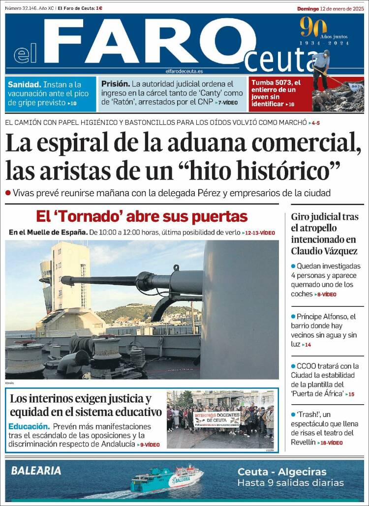 Portada de El Faro de Ceuta (España)