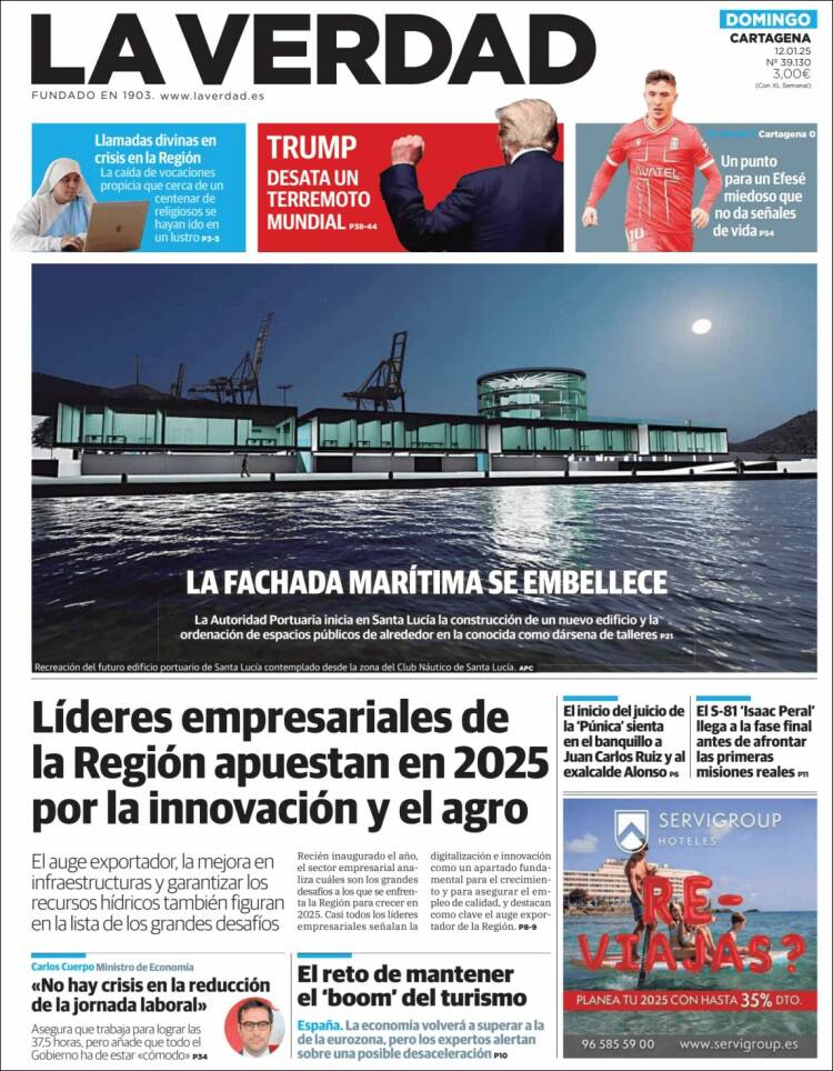 Portada de La Verdad de Cartagena (España)
