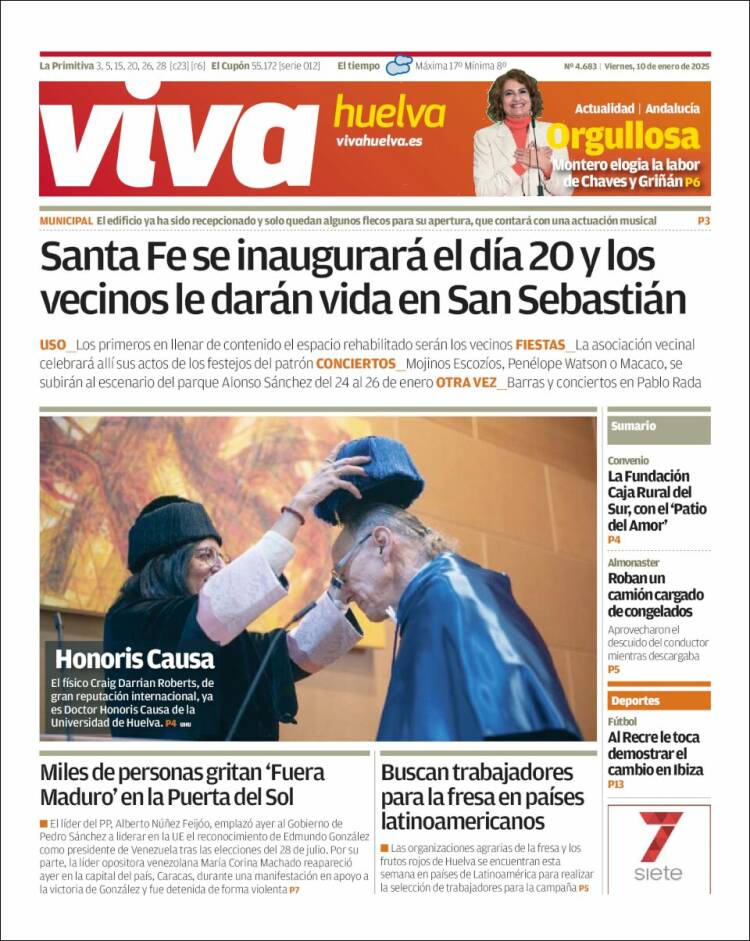 Portada de Viva Huelva (España)