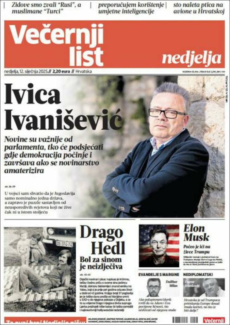 Portada de Večernji (Croacia)