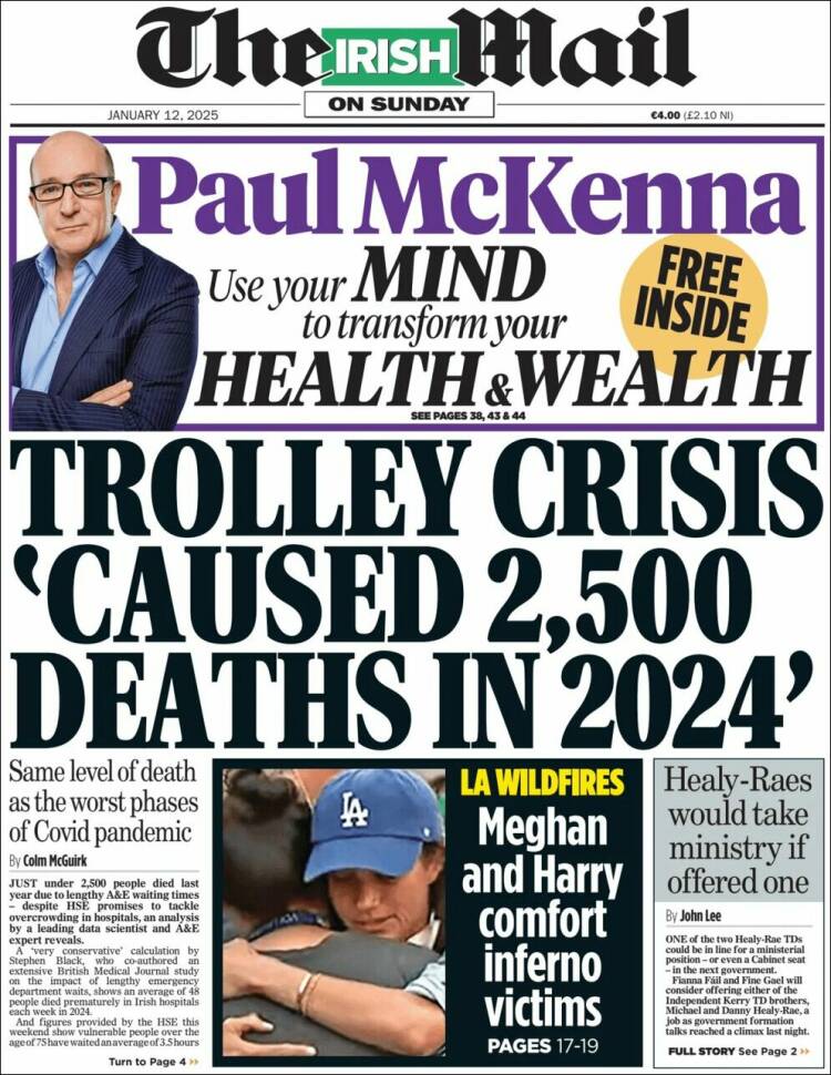 Portada de Irish Daily Mail (Irlanda)