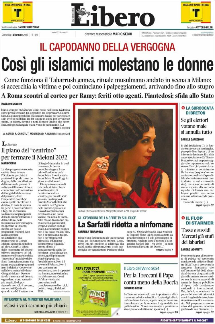 Portada de Libero (Italia)