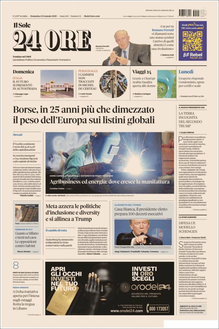 Portada de Il Sole 24 ORE (Italia)