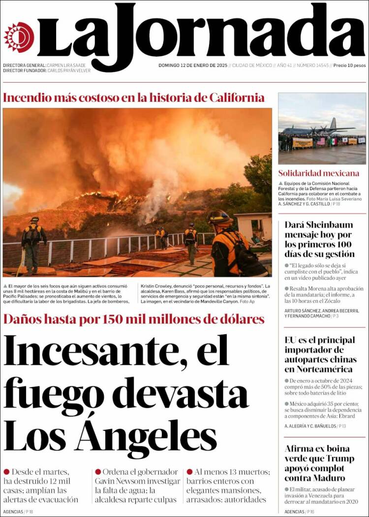 Portada de La Jornada (M&eacute;xico)