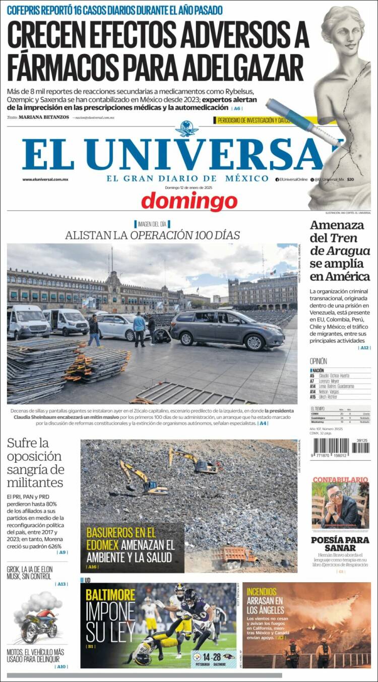 Portada de El Universal (M&eacute;xico)