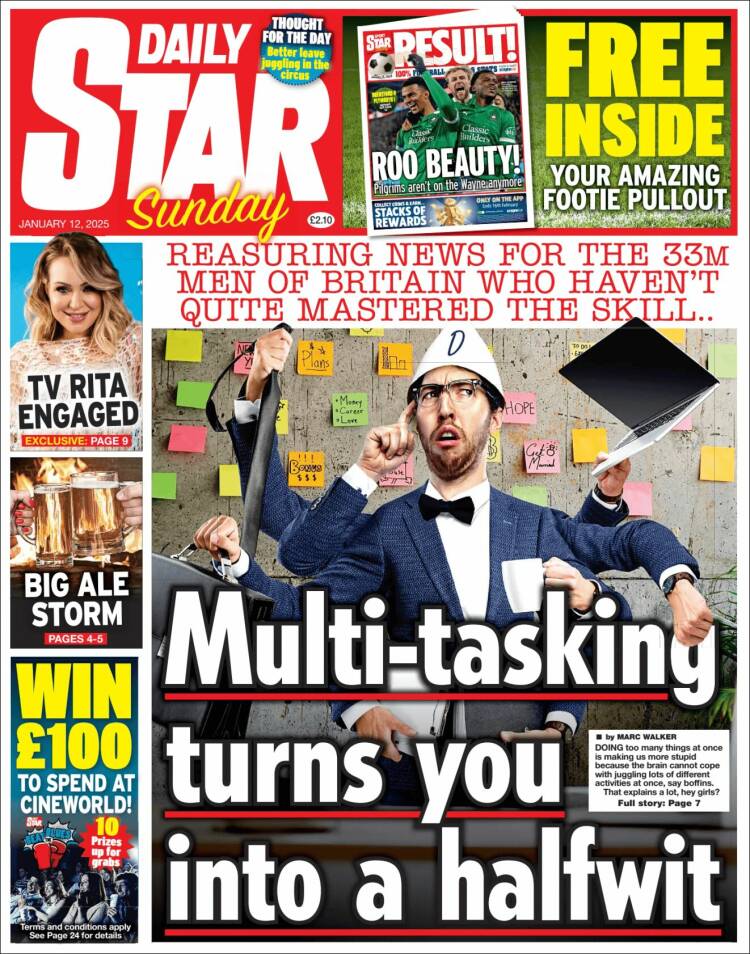 Portada de Daily Star (Reino Unido)