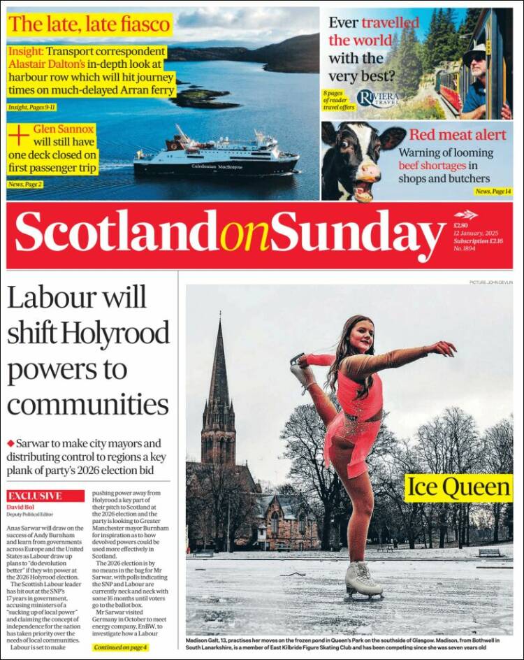 Portada de The Scotsman (Reino Unido)