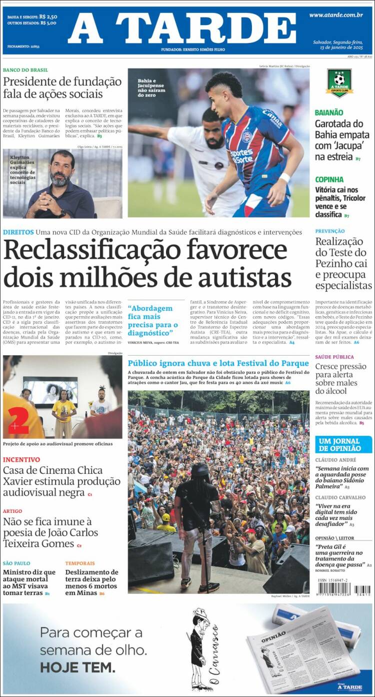 Portada de Diário A Tarde (Brasil)