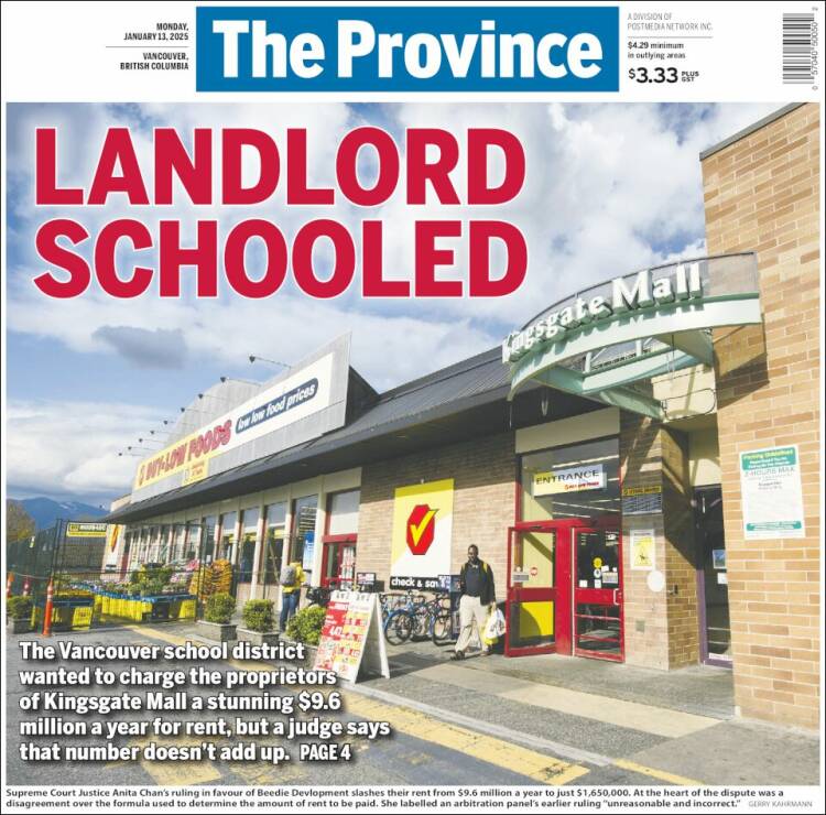 Portada de The Province (Canadá)