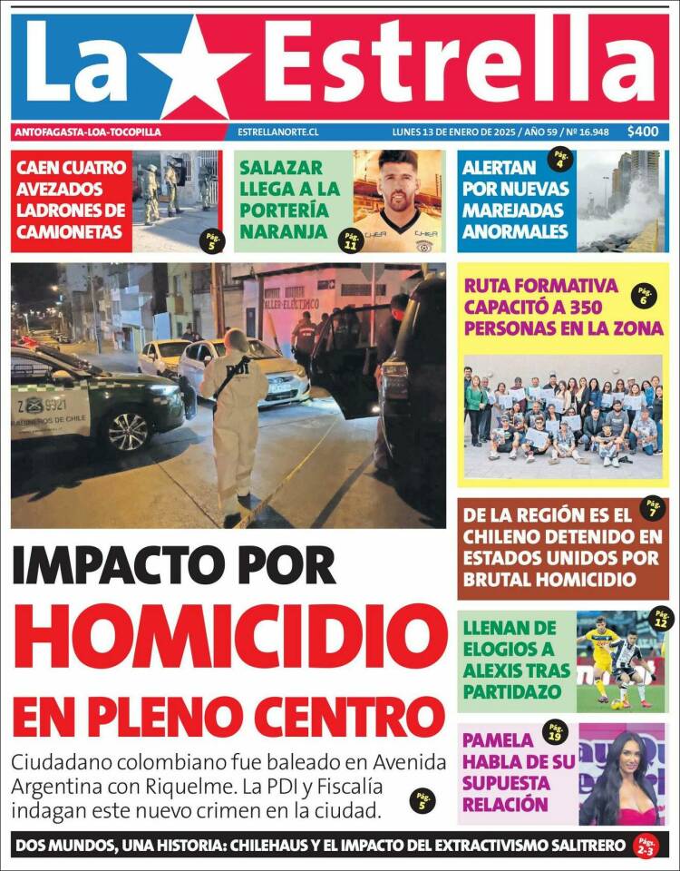 Portada de La Estrella de Tocopilla (Chile)