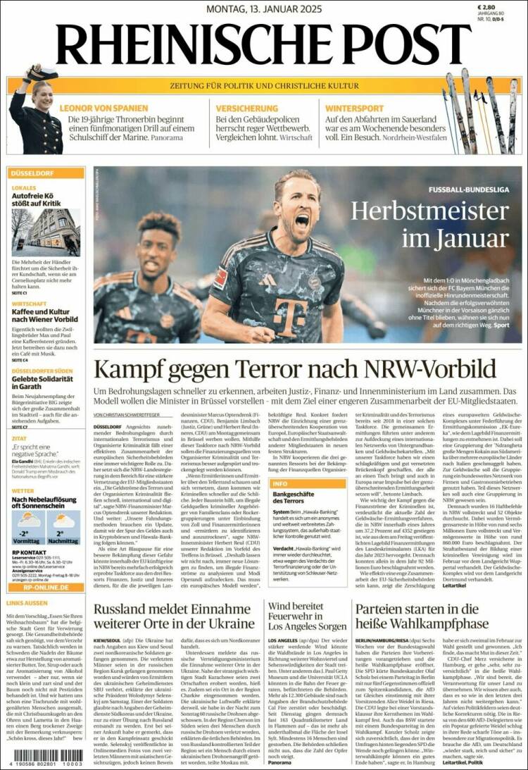 Portada de Rheinische Post (Alemania)