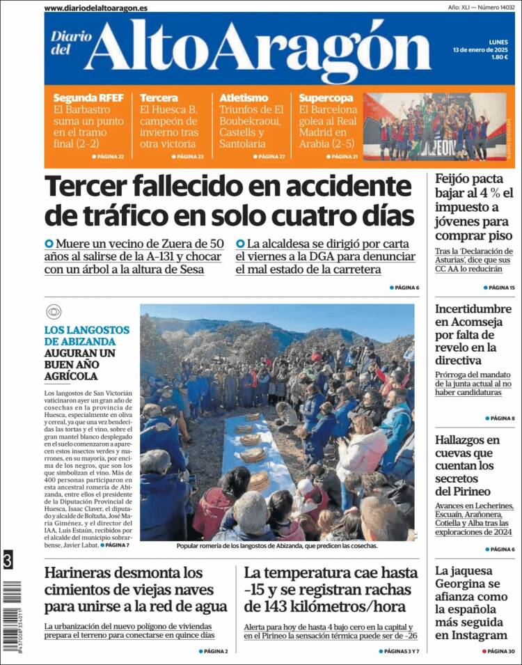 Portada de Diario del AltoAragón (España)