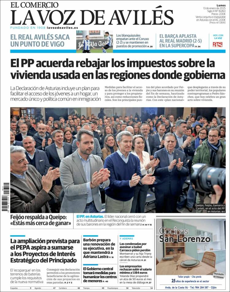 Portada de El Comercio - Avilés (España)