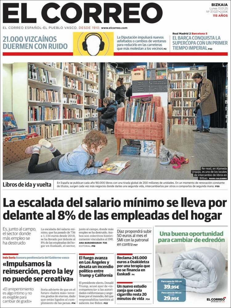 Portada de El Correo (España)