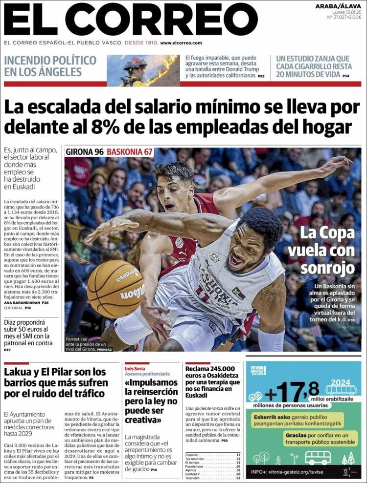 Portada de El Correo - Álava (España)
