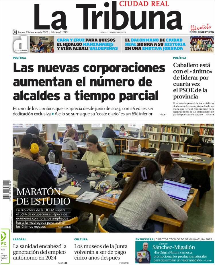 Portada de La Tribuna de Ciudad Real (España)