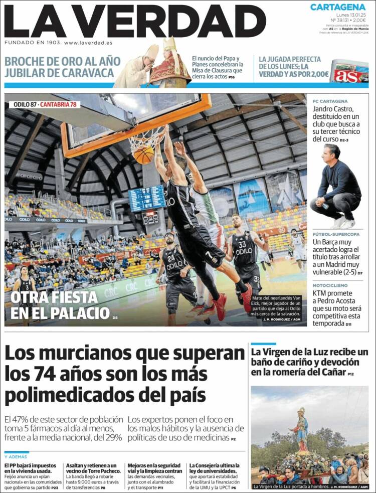 Portada de La Verdad de Cartagena (España)